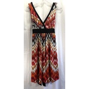 B Wear Too Sleeveless Sundress Chevron Pattern Sz M